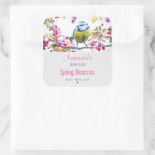 Sticker Carré Joli oiseau bleu et jaune sur une bougie de branch (Sac)