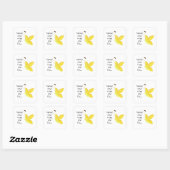 Sticker Carré Joli Papillon avec Citation (Feuille)