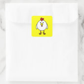 Sticker Carré Joli poulet - Carré jaune (Sac)