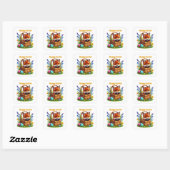 Sticker Carré Joli renard de Pâques (Feuille)