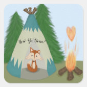 Sticker Carré Joli renard solitaire (Devant)