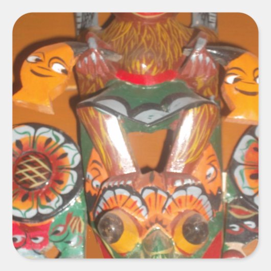 Sticker Carré Joli Retro Halloween Bash Hakuna Matata Party Cade (Devant)