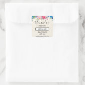 Sticker Carré Joli rose et bleu Flower affaires frontière (Sac)