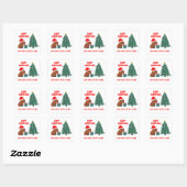 Sticker Carré Joli sapin de Noël de capybara (Feuille)