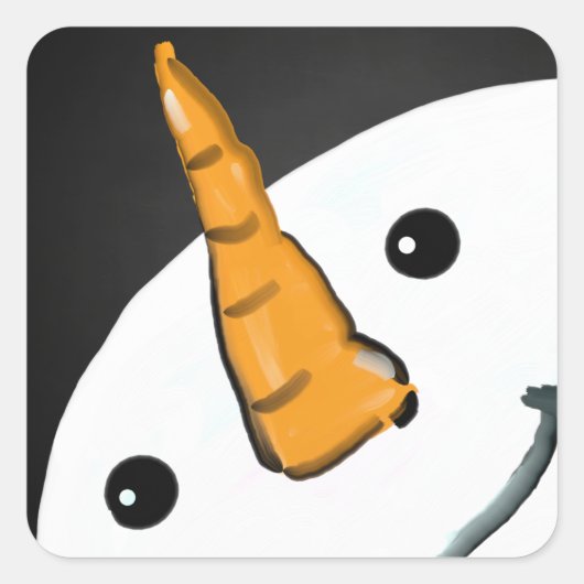 Sticker Carré Joli Snowman souriant visage Noël (Devant)