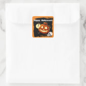Sticker Carré Joli Spider Jack o' Lantern Enfants Halloween (Sac)