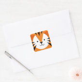 Sticker Carré Joli Tiger Face Anniversaire de l'enfant (Enveloppe)
