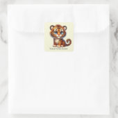 Sticker Carré Joli tigre bébé ajouter du texte (Sac)