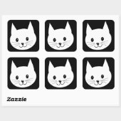 Sticker Carré Joli Visage De Chat. (Feuille)