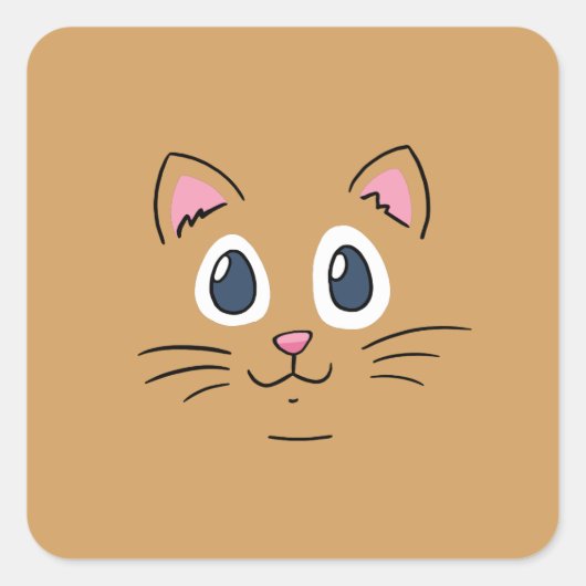 Sticker Carré Joli visage de chaton (Devant)