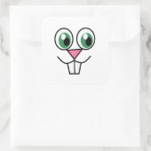 Sticker Carré Joli visage lapin de Pâques (Sac)