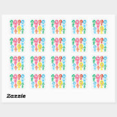 Sticker Carré Jolie aquarelle filles art moderne funky (Feuille)