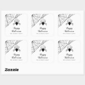 Sticker Carré Jolie araignée noire Halloween (Feuille)