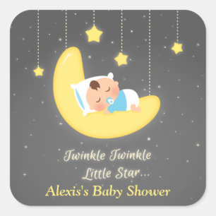 Sticker Carré Jolie Berceuse Petite Étoile Baby Shower