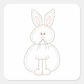 Sticker Carré Jolie broderie style lapin lapin lapin (Devant)