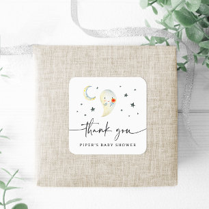 Sticker Carré Jolie carte de remerciement pour Baby Shower d'Hal