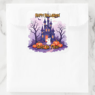 Sticker Carré Jolie collection populaire d'Halloween effrayante