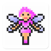 Jolie fée d'art rose pixel