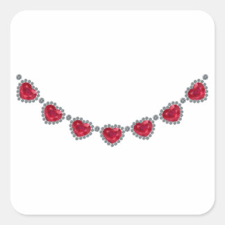 Sticker Carré Jolie femme Ruby Collier