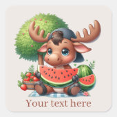 Sticker Carré Jolie fête de l'orignal de pastèque (Devant)