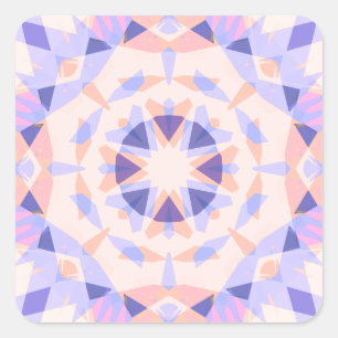 Sticker Carré Jolie Fille Anniversaire Magique Étoile Rose Viole