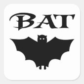 Sticker Carré Jolie Halloween Noir Et Blanc De Chat (Devant)