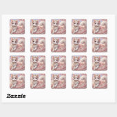 Sticker Carré Jolie Lolita Princess Chat Rose (Feuille)