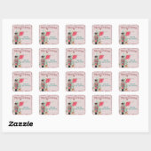 Sticker Carré Jolie Parties scintillant rose & Nutcracker Turquo (Feuille)