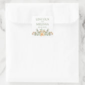 Sticker Carré Jolie Pêche et Mariage floral blanc (Sac)