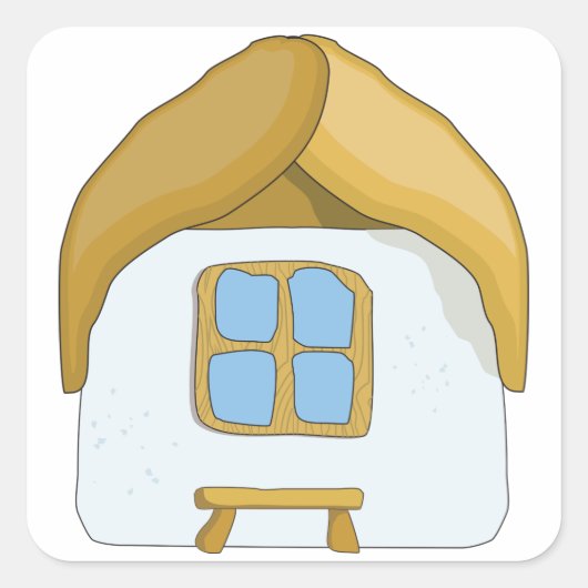 Sticker Carré Jolie petite maison (Devant)