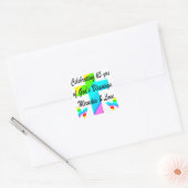 STICKER CARRÉ JOLIE RAINBOW CROSS 65E ANNIVERSAIRE CONCEPTION (Enveloppe)