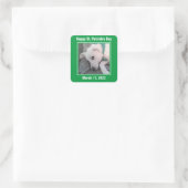 Sticker Carré Jolie St. Patrick's Day Green Lazy Chien (Sac)