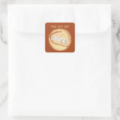 Sticker Carré Jolie tarte à la crème de coco ajouter le message (Sac)