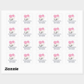 Sticker Carré Jolie White Kitty Chat Adresse de couchage (Feuille)