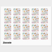 Sticker Carré Jolies roses blanches (Feuille)