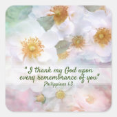 Sticker Carré Jolies roses blanches (Devant)