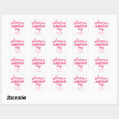 Sticker Carré Jolies Valentines roses pour enfants (Feuille)