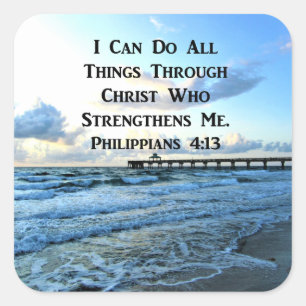 STICKER CARRÉ JOLIMENT PHILIPPIENS 4:13 BIBLE VERSE