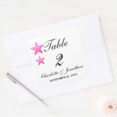 Sticker Carré Jolis Numéros de Table de Mariage de Plage Étoile (Enveloppe)