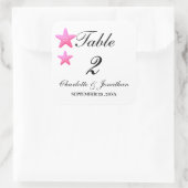 Sticker Carré Jolis Numéros de Table de Mariage de Plage Étoile (Sac)