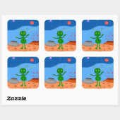Sticker Carré Jolly le mignon Alien (Feuille)