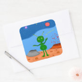 Sticker Carré Jolly le mignon Alien (Enveloppe)
