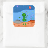 Sticker Carré Jolly le mignon Alien (Sac)