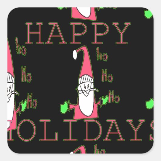 Sticker Carré Jolly Mouse Père Noël : Une Illustration Fun Holid (Devant)