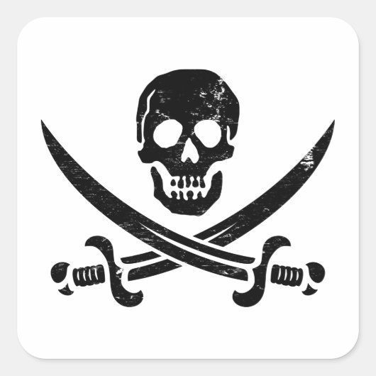 Sticker Carré Jolly roger du drapeau pirate John Rackham (Calico (Devant)