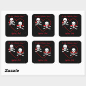 Sticker Carré Jolly roger Pirate Valentine (Feuille)