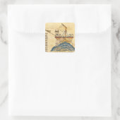 Sticker Carré Jonah mangé par la baleine (Sac)