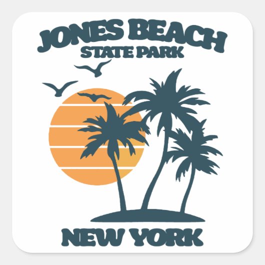 Sticker Carré Jones Beach Long Island New York (Devant)