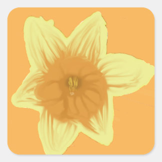 Sticker Carré jonquille orange jaune