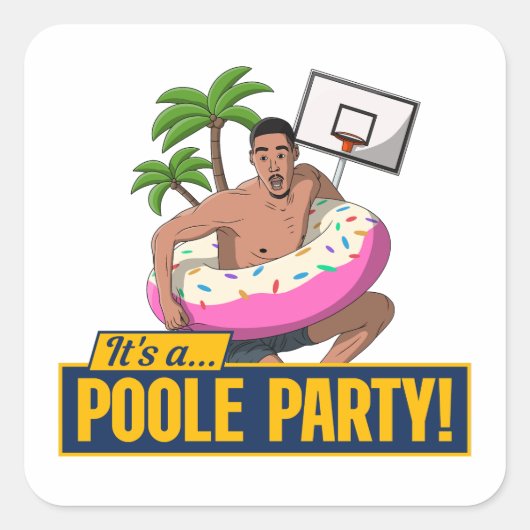 Sticker Carré Jordan Poole - Golden State Basket (Devant)